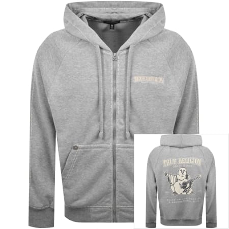 True Religion Full Zip Hoodie Grey | Mainline Menswear us